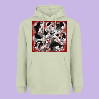Heavyweight Hoodie cowhide glitter tooled leather
