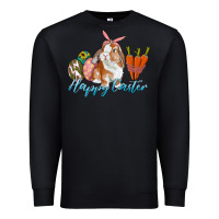 Black happy easter bunny carrots and eggs Premium Sweatshirt - RanaPortraitStore