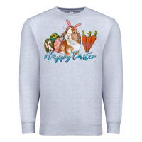 Heather Grey happy easter bunny carrots and eggs Premium Sweatshirt - RanaPortraitStore