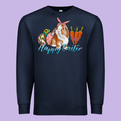 Happy Easter Bunny Carrots And Eggs Premium Sweatshirt Designed By Ranaportraitstore