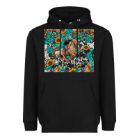 Black cowgirl sunflower turquoise Heavyweight Hoodie - RanaPortraitStore