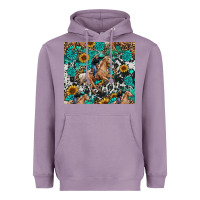Lavender cowgirl sunflower turquoise Heavyweight Hoodie - RanaPortraitStore