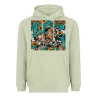 Cowgirl Sunflower Turquoise Heavyweight Hoodie | Teevron