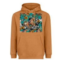 Meerkat cowgirl sunflower turquoise Heavyweight Hoodie - RanaPortraitStore