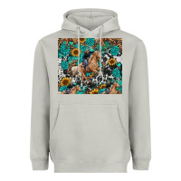 Moon Dust cowgirl sunflower turquoise Heavyweight Hoodie - RanaPortraitStore