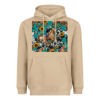 Mushroom cowgirl sunflower turquoise Heavyweight Hoodie - RanaPortraitStore
