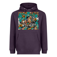Plum cowgirl sunflower turquoise Heavyweight Hoodie - RanaPortraitStore
