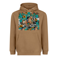 Toasted Coconut cowgirl sunflower turquoise Heavyweight Hoodie - RanaPortraitStore