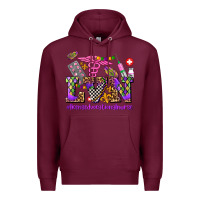Burgundy mardi gras  lvn licensed vocational nurse Premium Hoodie - AdoDesignShop