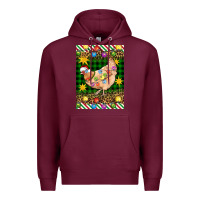 Burgundy Christmas Chicken Premium Hoodie - Artiststas