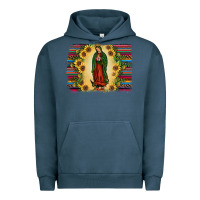 Pigment Midnight Navy serape our lady of guadalupe Urban Hoodie - JahusDesignShop