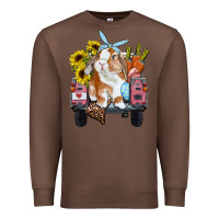Chestnut easter truck with bunny sunflowers and eggs Premium Sweatshirt - RanaPortraitStore
