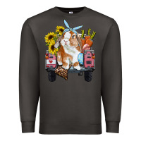 Smoke easter truck with bunny sunflowers and eggs Premium Sweatshirt - RanaPortraitStore
