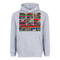 Heather Grey cowhide leopard serape Heavyweight Hoodie - RanaPortraitStore