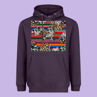 Heavyweight Hoodie cowhide leopard serape