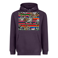 Plum cowhide leopard serape Heavyweight Hoodie - RanaPortraitStore