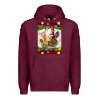 Burgundy Christmas coop animals Premium Hoodie - Artiststas