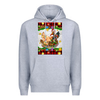 Heather Grey Christmas coop animals Premium Hoodie - Artiststas
