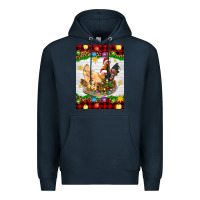 Navy Christmas coop animals Premium Hoodie - Artiststas