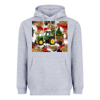 Heather Grey christmas farm tractor Heavyweight Hoodie - RanaPortraitStore