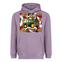 Lavender christmas farm tractor Heavyweight Hoodie - RanaPortraitStore