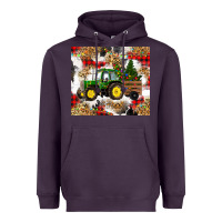 Plum christmas farm tractor Heavyweight Hoodie - RanaPortraitStore