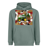 Sage christmas farm tractor Heavyweight Hoodie - RanaPortraitStore