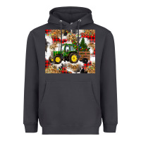 Christmas Farm Tractor Heavyweight Hoodie | Teevron