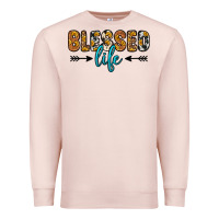 Pale Pink blessed life Premium Sweatshirt - Zillion Design Studio