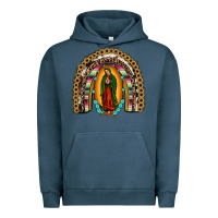 Pigment Midnight Navy our lady of guadalupe rainbow Urban Hoodie - JahusDesignShop