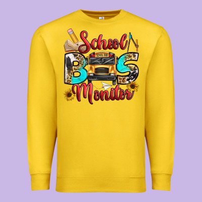 School Bus Monitor Premium Sweatshirt Designed By Texasbilliewilder
