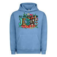 Pigment Pebble Blue all my hope is in jesus Urban Hoodie - Jasminsmagicworld