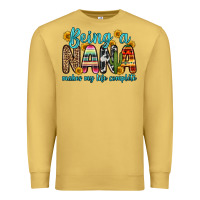 Antique Gold being a nana makes my life complete Premium Sweatshirt - Zillion Design Studio