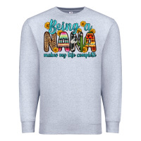 Heather Grey being a nana makes my life complete Premium Sweatshirt - Zillion Design Studio