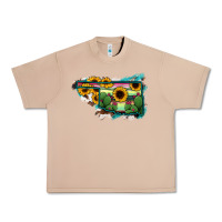 Burro Oklahoma Map Sunflower Cactus Serape Urban Heavy Tee - RanaPortraitStore