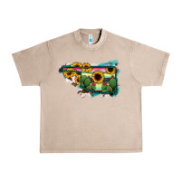 French Oak Oklahoma Map Sunflower Cactus Serape Urban Heavy Tee - RanaPortraitStore
