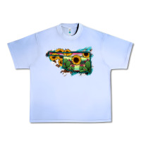 Grape Ice Oklahoma Map Sunflower Cactus Serape Urban Heavy Tee - RanaPortraitStore