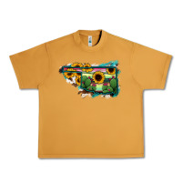 Oklahoma Map Sunflower Cactus Serape Urban Heavy Tee | Teevron