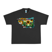 Pigment Black Oklahoma Map Sunflower Cactus Serape Urban Heavy Tee - RanaPortraitStore