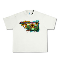 Pistachio Oklahoma Map Sunflower Cactus Serape Urban Heavy Tee - RanaPortraitStore