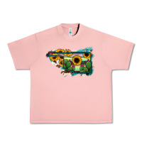Salmon Oklahoma Map Sunflower Cactus Serape Urban Heavy Tee - RanaPortraitStore