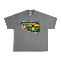 Tornado Oklahoma Map Sunflower Cactus Serape Urban Heavy Tee - RanaPortraitStore