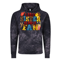 Cloud Black little sister biggest fan softball Vintage Hoodie - AdoDesignShop