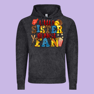 Little Sister Biggest Fan Softball Vintage Hoodie Designed By Adodesignshop