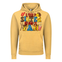 Vintage Mustard little sister biggest fan softball Vintage Hoodie - AdoDesignShop