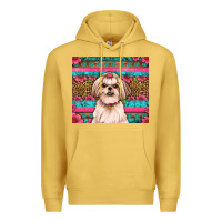 Antique Gold shih tzu floral tumbler Premium Hoodie - JahusDesignShop