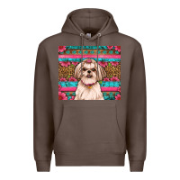 Coffee shih tzu floral tumbler Premium Hoodie - JahusDesignShop