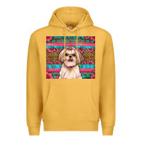 Mustard shih tzu floral tumbler Premium Hoodie - JahusDesignShop
