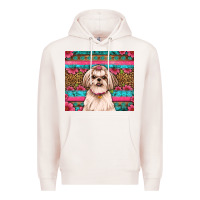 Pale Pink shih tzu floral tumbler Premium Hoodie - JahusDesignShop