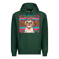 Sports Green shih tzu floral tumbler Premium Hoodie - JahusDesignShop